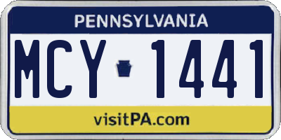 PA license plate MCY1441