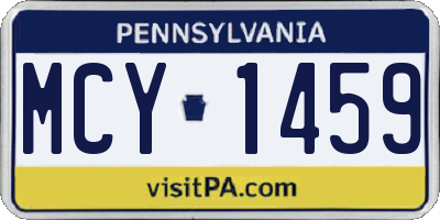 PA license plate MCY1459