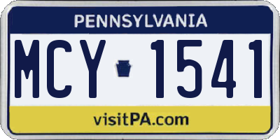 PA license plate MCY1541