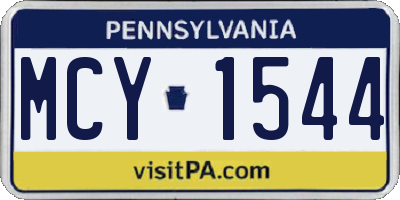 PA license plate MCY1544