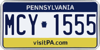 PA license plate MCY1555