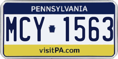 PA license plate MCY1563