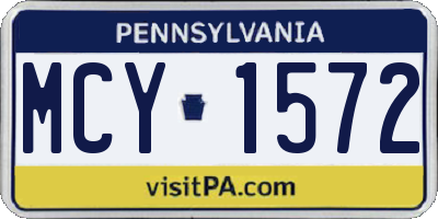 PA license plate MCY1572