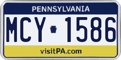 PA license plate MCY1586