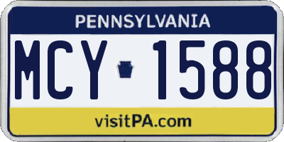 PA license plate MCY1588