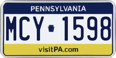 PA license plate MCY1598