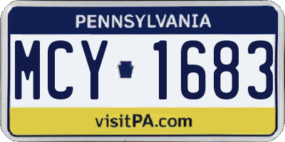 PA license plate MCY1683