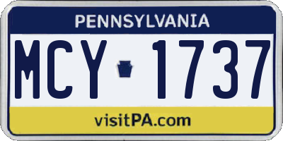 PA license plate MCY1737
