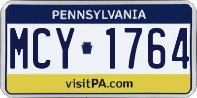PA license plate MCY1764