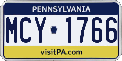 PA license plate MCY1766