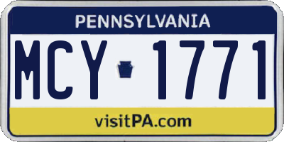PA license plate MCY1771