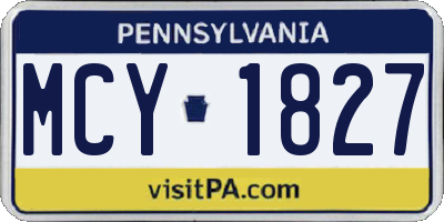 PA license plate MCY1827