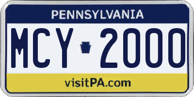 PA license plate MCY2000