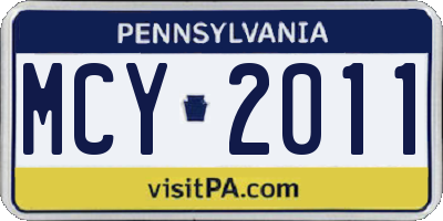 PA license plate MCY2011