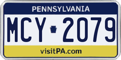 PA license plate MCY2079