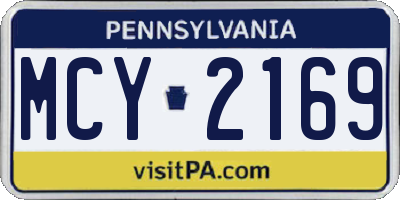 PA license plate MCY2169