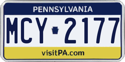 PA license plate MCY2177