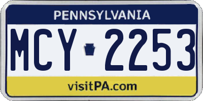 PA license plate MCY2253