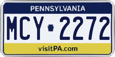 PA license plate MCY2272