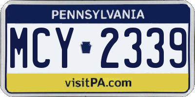 PA license plate MCY2339