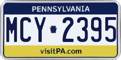 PA license plate MCY2395