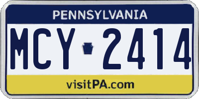 PA license plate MCY2414