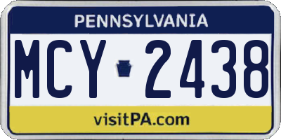 PA license plate MCY2438