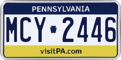 PA license plate MCY2446