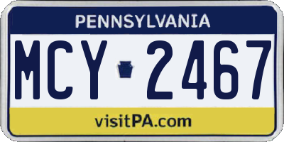 PA license plate MCY2467