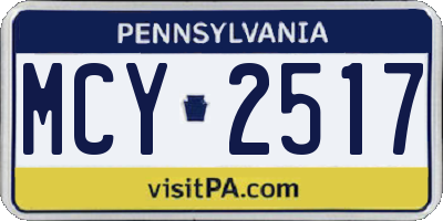 PA license plate MCY2517