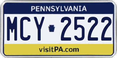 PA license plate MCY2522