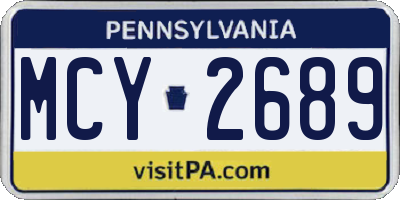 PA license plate MCY2689