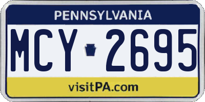 PA license plate MCY2695