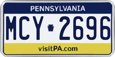 PA license plate MCY2696