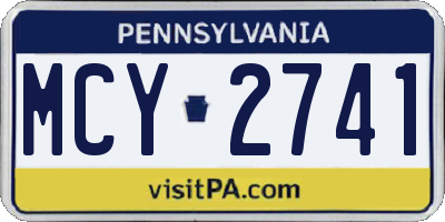 PA license plate MCY2741