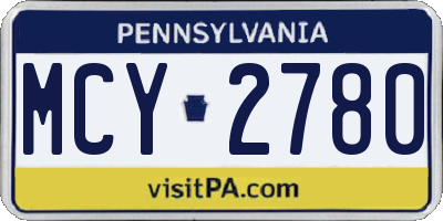PA license plate MCY2780