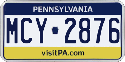 PA license plate MCY2876
