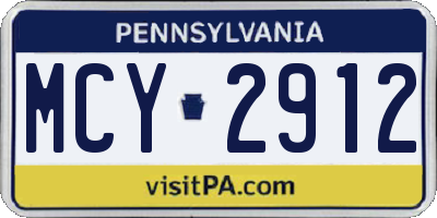 PA license plate MCY2912