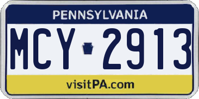 PA license plate MCY2913