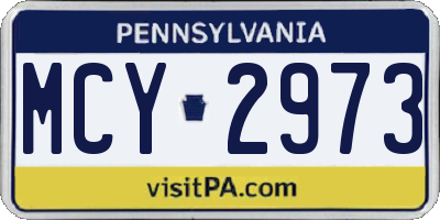 PA license plate MCY2973