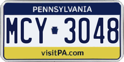 PA license plate MCY3048