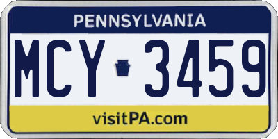 PA license plate MCY3459