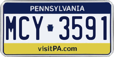 PA license plate MCY3591