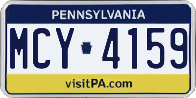 PA license plate MCY4159