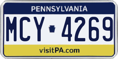 PA license plate MCY4269