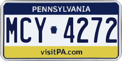 PA license plate MCY4272