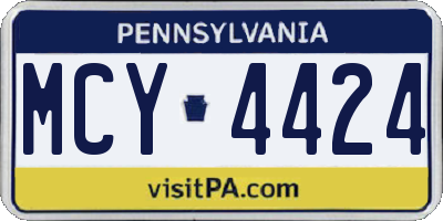 PA license plate MCY4424
