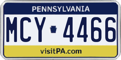 PA license plate MCY4466