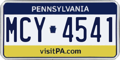 PA license plate MCY4541