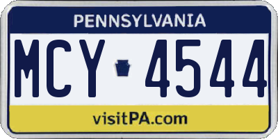 PA license plate MCY4544